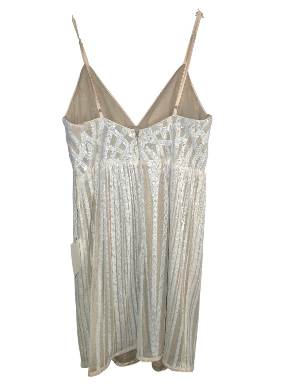 Lulus NEW Cream & White Sequin Mini Cocktail Dress - Picture 3 of 16